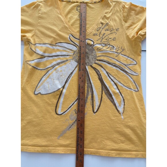 Life Is Good Shirt Size XL Yellow Have a Nice Daisy Graphic Tee Soft 3/4 Sleeve - Picture 8 of 16